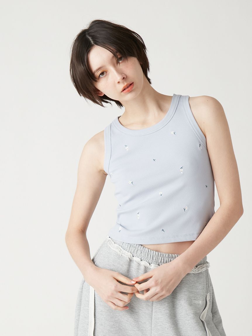 FURFUR「フラワー刺繍タンクトップ」|タンクトップ|