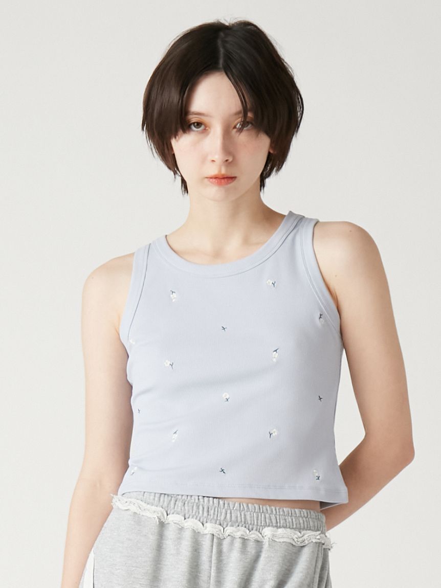 FURFUR「フラワー刺繍タンクトップ」|タンクトップ|SAX