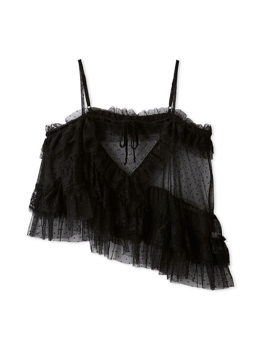 FURFUR「ランダムヘムレースキャミソール」|キャミソール|BLK