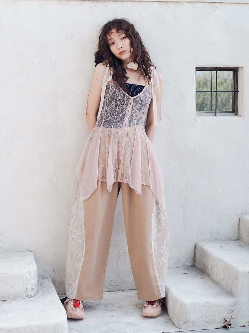 FURFUR「バイカラーリボンレースチュニック」|チュニック|