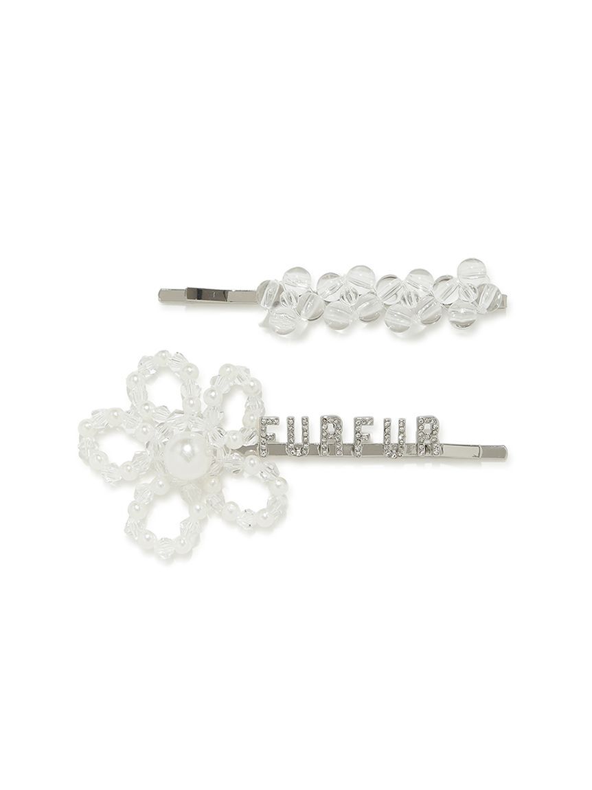 FURFUR「フラワーモチーフヘアピンセット」|ヘアバンド|SLV
