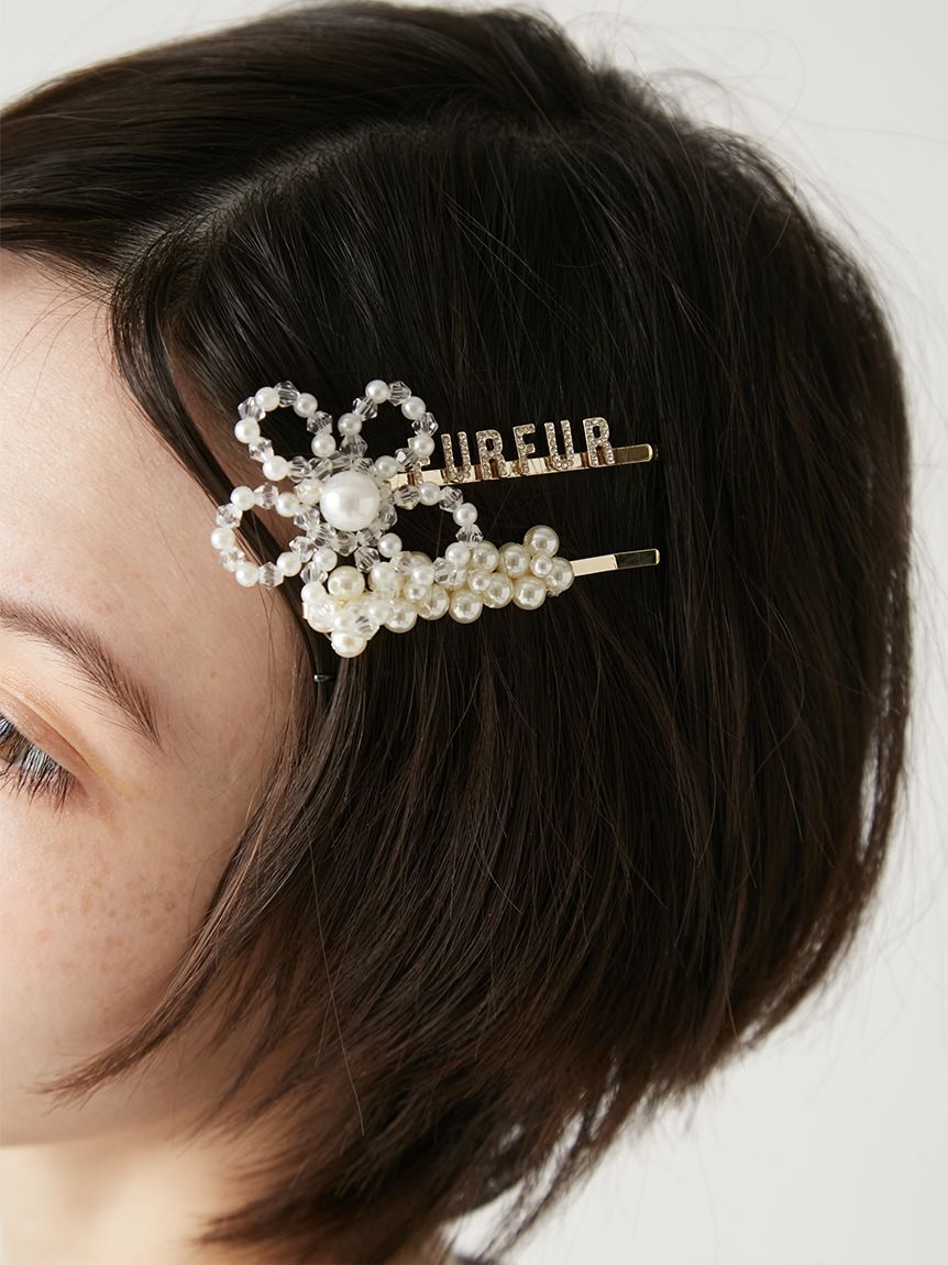 FURFUR「フラワーモチーフヘアピンセット」|ヘアバンド|