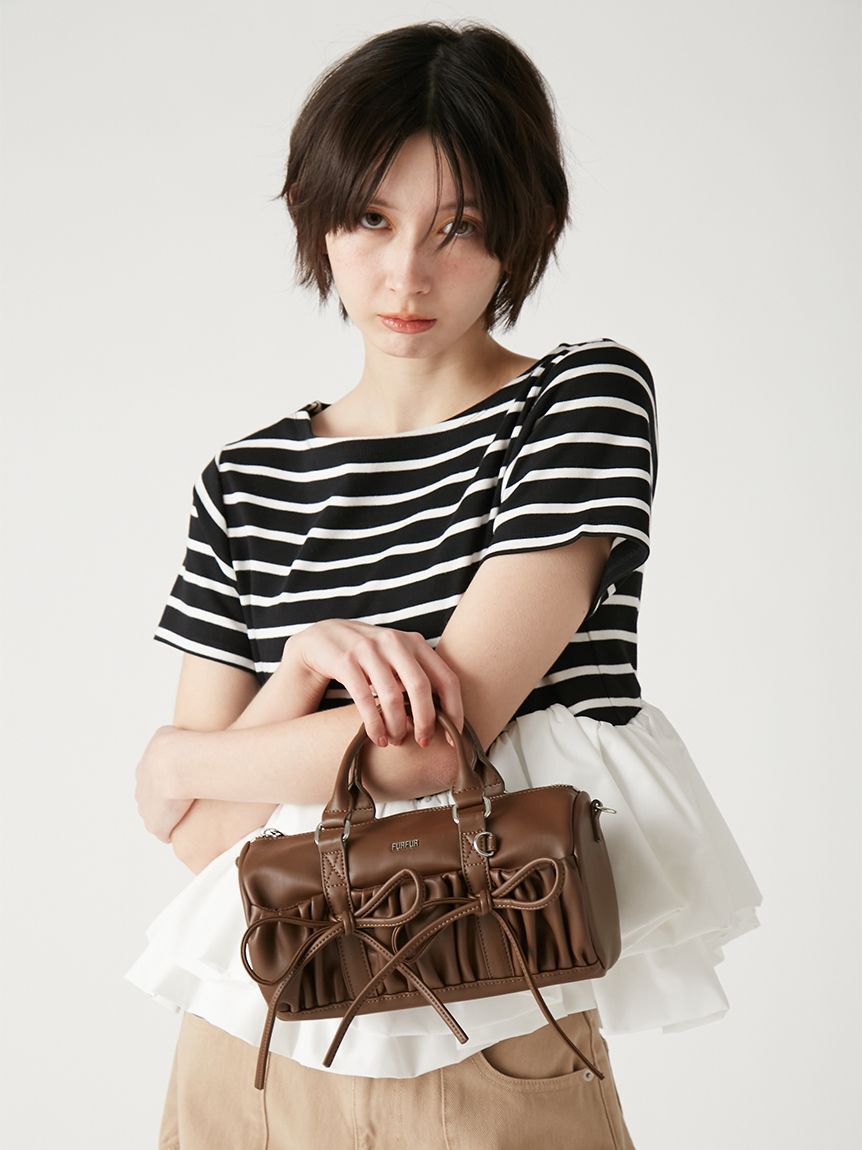 FURFUR「ミニリボンドラムバッグ」|ショルダー・メッセンジャー|