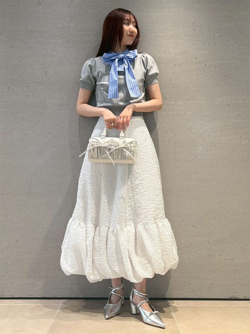 FURFUR「【限定カラー】ボウタイドッキングニットトップス〈マシンウォッシャブル〉」|ニット・セーター|