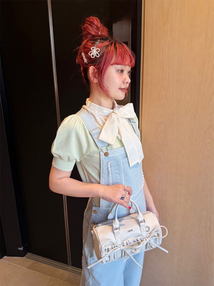 FURFUR「【限定カラー】ボウタイドッキングニットトップス〈マシンウォッシャブル〉」|ニット・セーター|