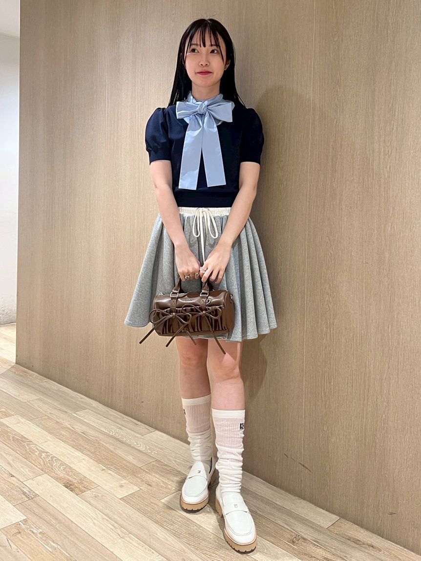 FURFUR「【限定カラー】ボウタイドッキングニットトップス〈マシンウォッシャブル〉」|ニット・セーター|