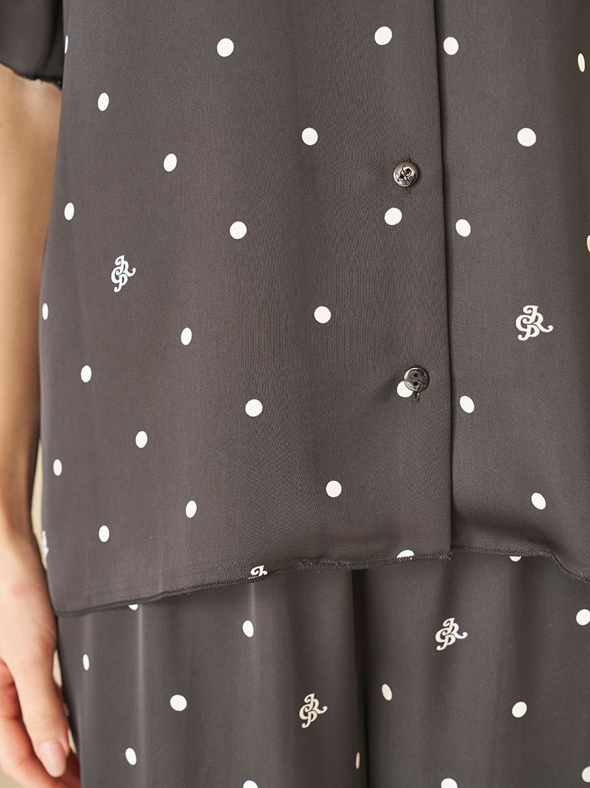 gelato pique「【JOEL ROBUCHON】ドット柄サテンシャツ」|ルームウェア|