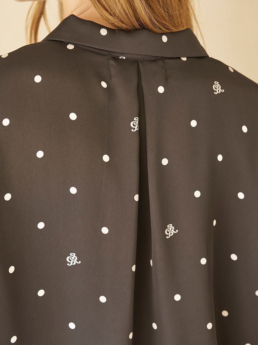 gelato pique「【JOEL ROBUCHON】ドット柄サテンシャツ」|ルームウェア|