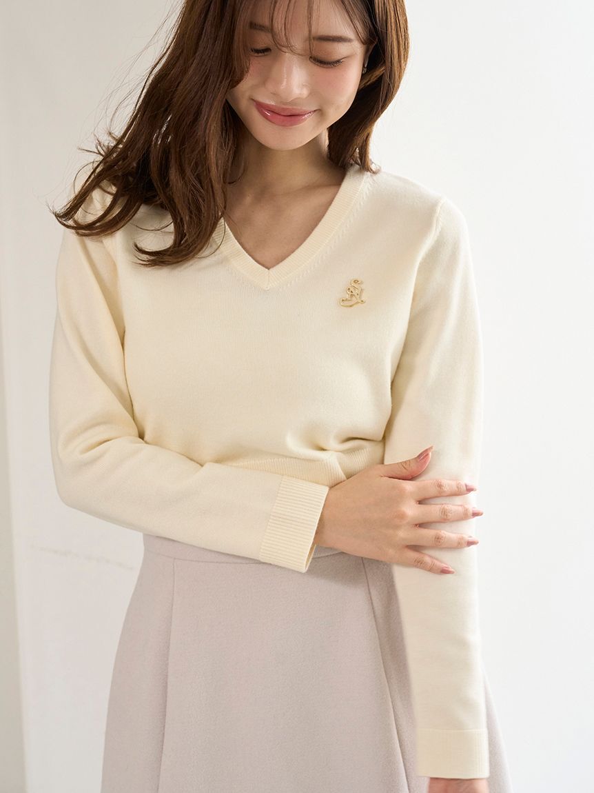 SNIDEL「ブローチ付きニットプルオーバー」|ニット・セーター|