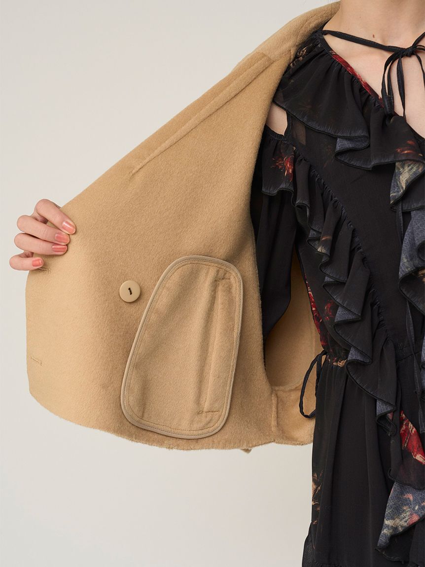 SNIDEL「リバーポンチョショートコート」|ピーコート|