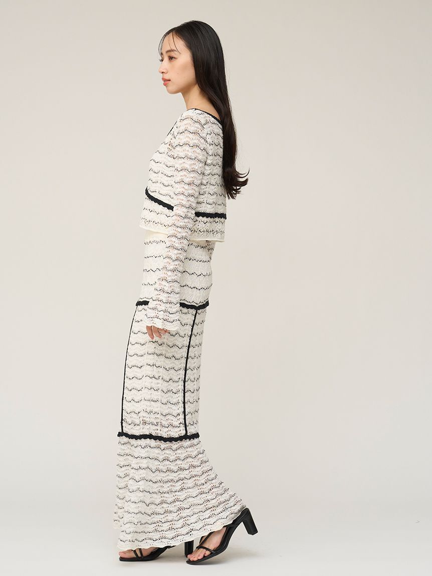 SNIDEL「クロシェニットスカート」|スカート|