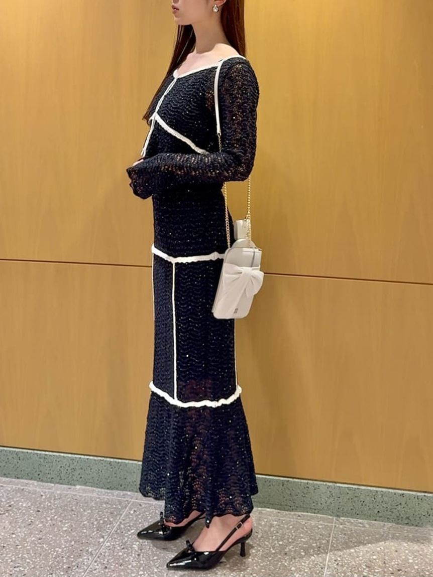 SNIDEL「クロシェニットスカート」|スカート|