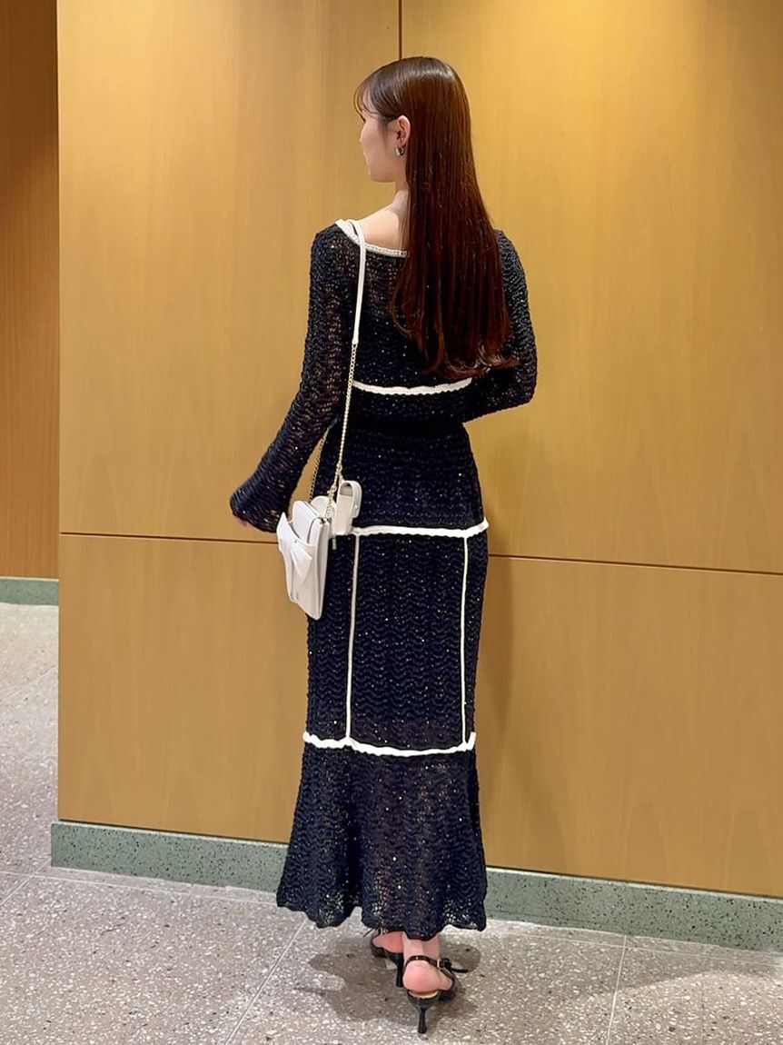 SNIDEL「クロシェニットスカート」|スカート|