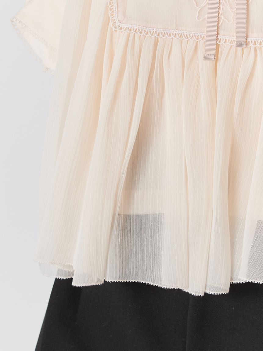 SNIDEL「エンブロイダリー楊柳ブラウス」|シャツ・ブラウス|