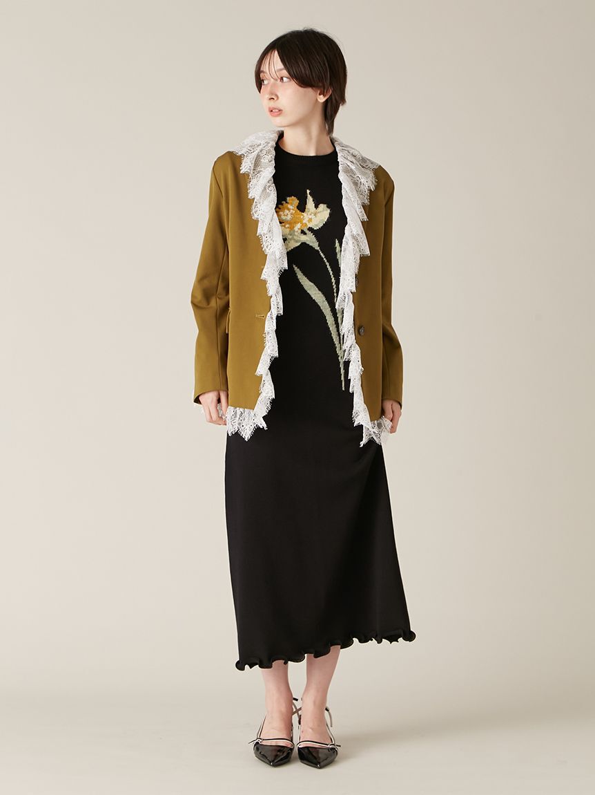 LILY BROWN「スイセンモチーフニットワンピース」|ワンピース|