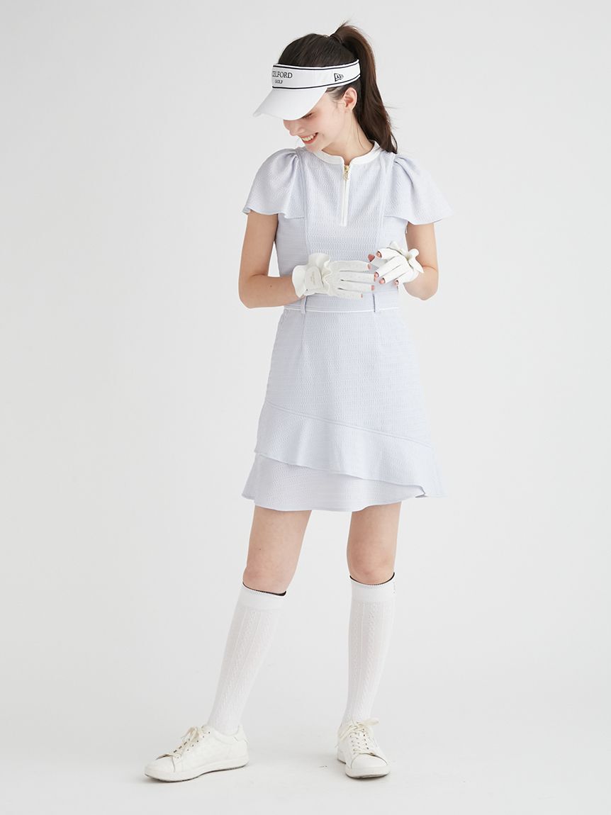 CELFORD「【CELFORD GOLF】ストレッチレース袖フレアワンピース」|ワンピース|