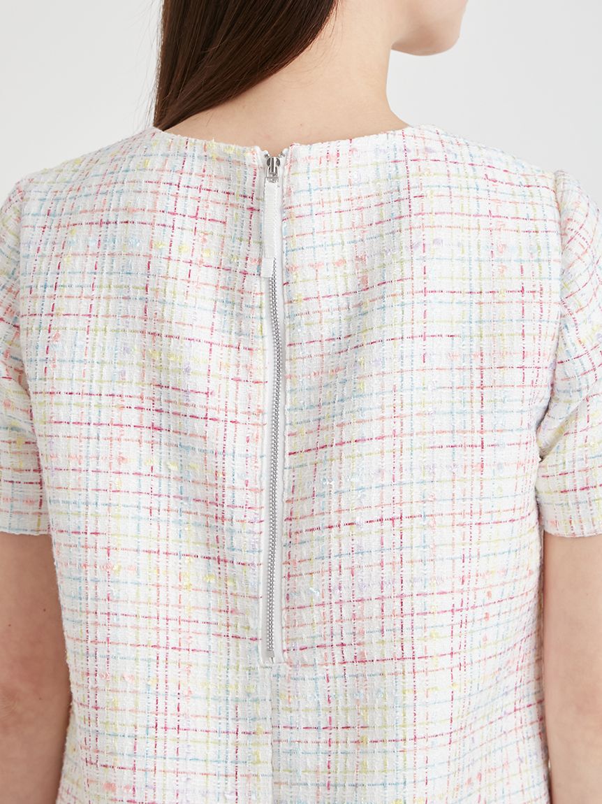 CELFORD「【セットアップ対応】ハーフスリーブツイードミニワンピース」|ワンピース|