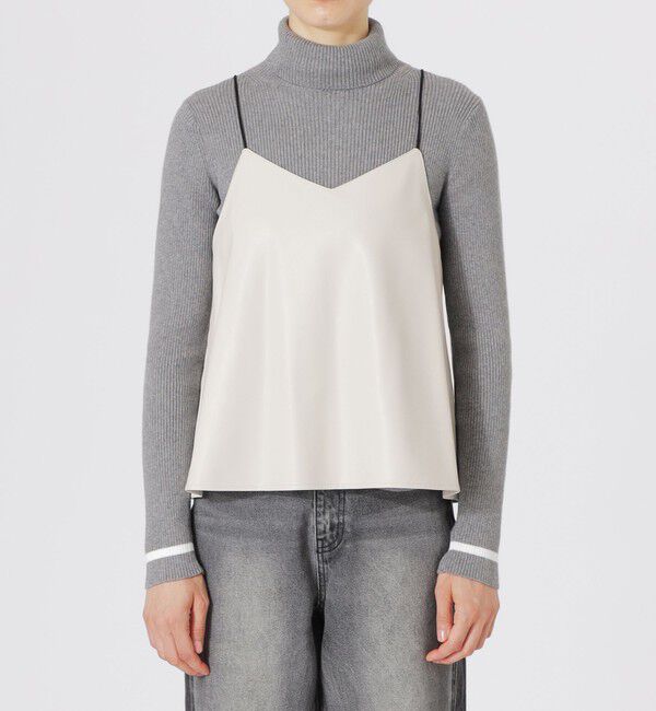  「シンセティックレザーキャミソール」|キャミソール|