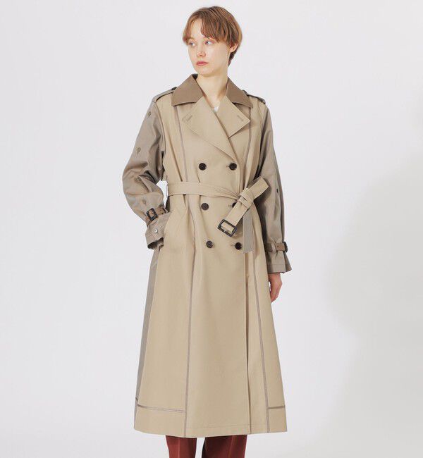  「ブロッキングトレンチコート」|トレンチコート|ベージュ