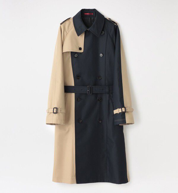  「ブロッキングトレンチコート」|トレンチコート|ネイビー