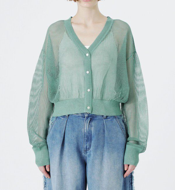  「メッシュニットカーディガン」|ニット・セーター|