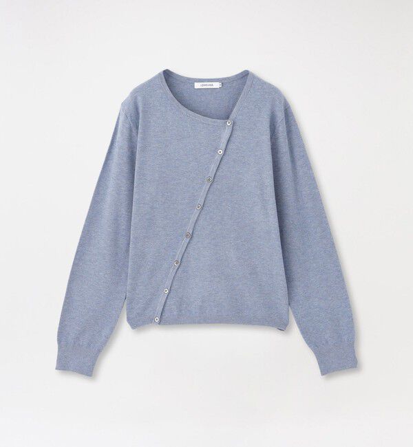  「バイアスフロントカーディガン」|ニット・セーター|サックスブルー