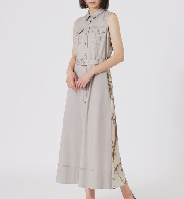  「バックスカーフノースリーブワンピース」|ワンピース|