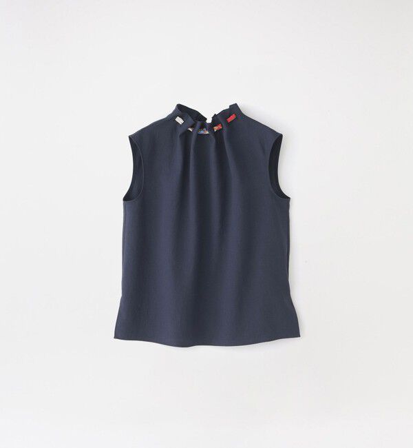  「ネックスカーフブラウス」|シャツ・ブラウス|ネイビー