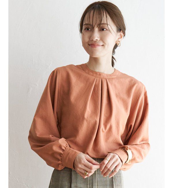 ikka「前後2WAYバンドカラーシャツ」|シャツ・ブラウス|オレンジ