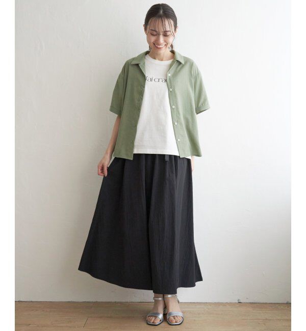 ikka「スズヤカオープンカラ－シャツ」|シャツ・ブラウス|