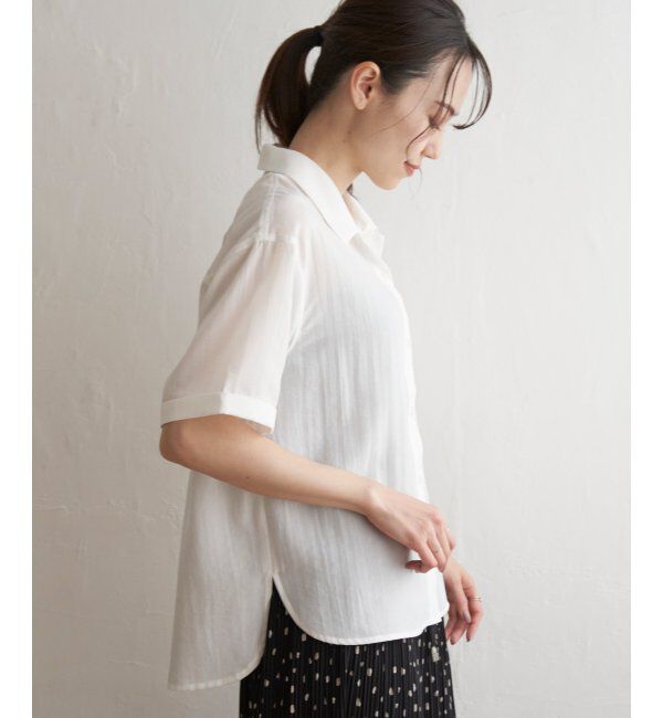 ikka「スズヤカオープンカラ－シャツ」|シャツ・ブラウス|