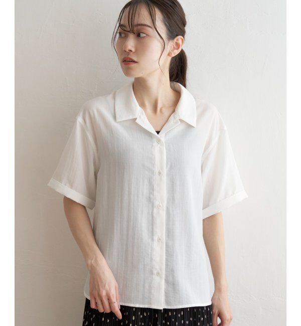 ikka「スズヤカオープンカラ－シャツ」|シャツ・ブラウス|