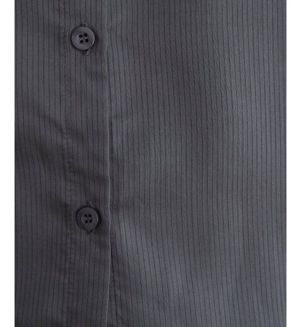 ikka「シアストライプバンドカラーシャツ」|シャツ・ブラウス|