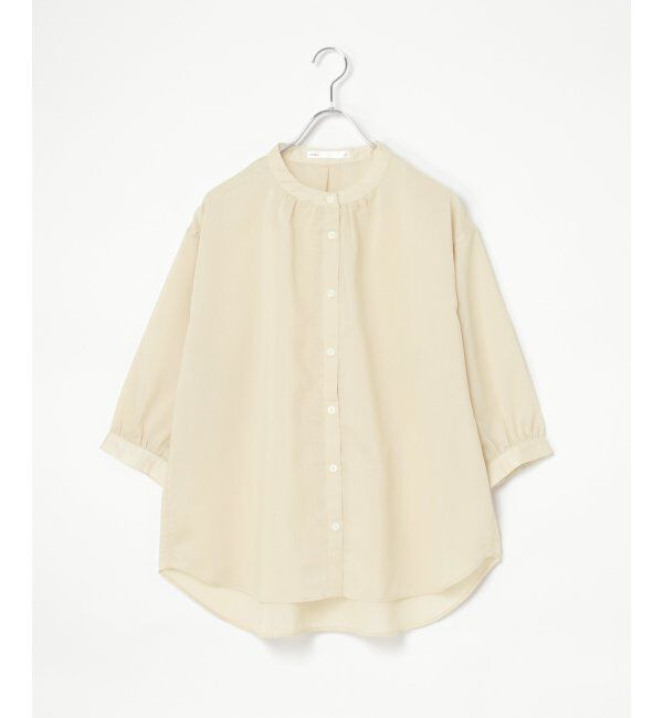 ikka「シアストライプバンドカラーシャツ」|シャツ・ブラウス|