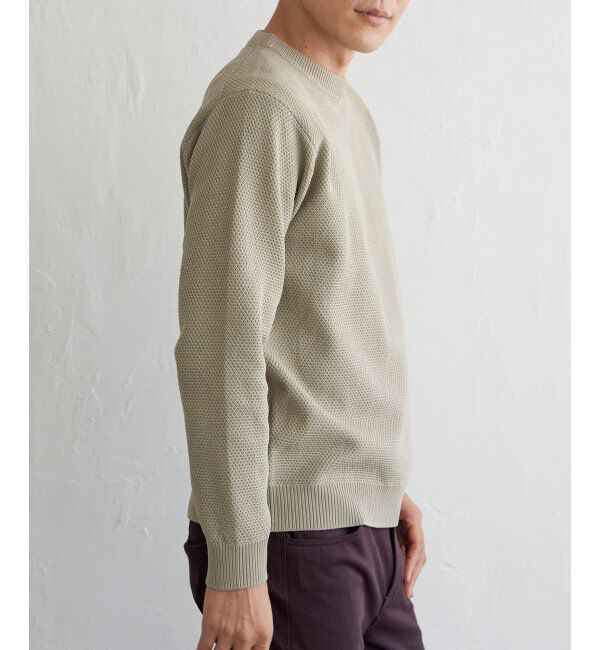 ikka「GOKU楽ニット鹿の子クルーネック」|プルオーバー|