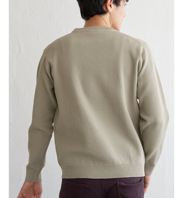 ikka「GOKU楽ニット鹿の子クルーネック」|プルオーバー|