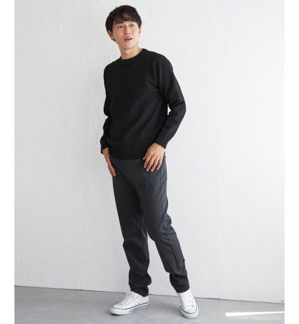 ikka「GOKU楽ニット鹿の子クルーネック」|プルオーバー|