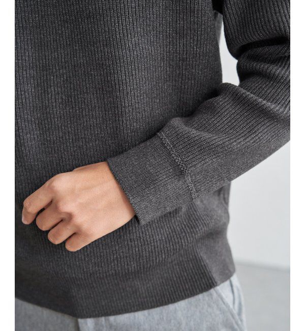 ikka「ウォッシャブル畦クルーネックニット」|プルオーバー|