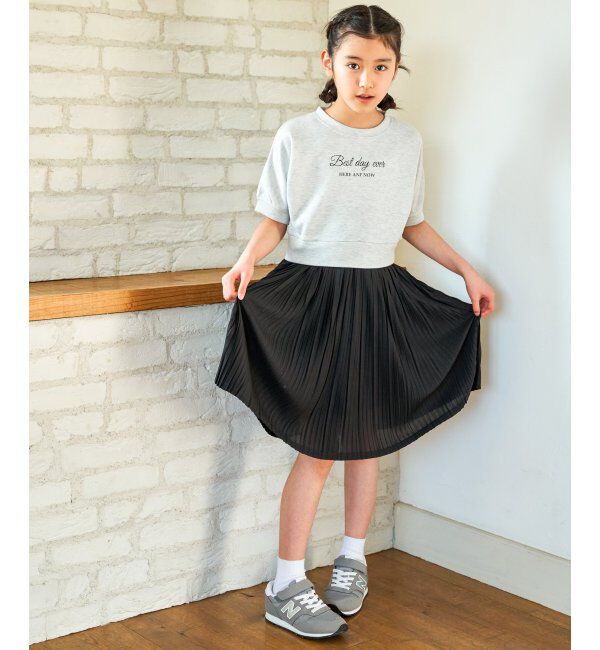 ikka kids「【親子コーデ】ラメ混ドルマンプリーツスカートワンピース（120~160cm）」|スカート|モクグレー