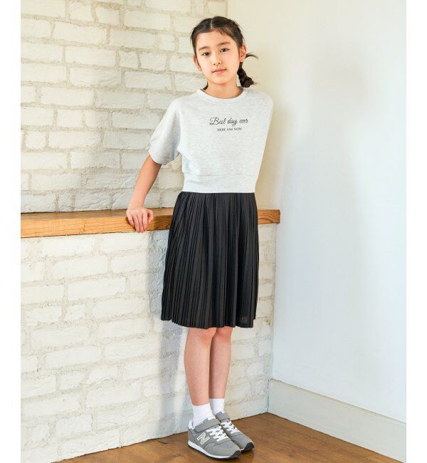 ikka kids「【親子コーデ】ラメ混ドルマンプリーツスカートワンピース（120~160cm）」|スカート|