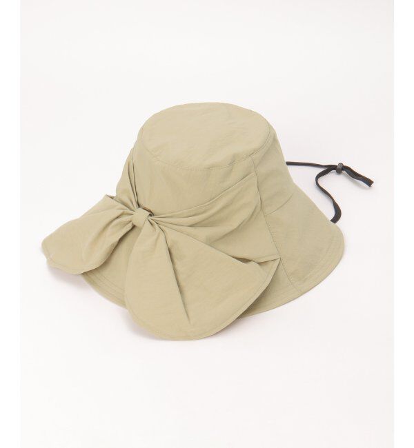 ikka「洗えるUVツバ広リボンハット」|その他|ベージュ