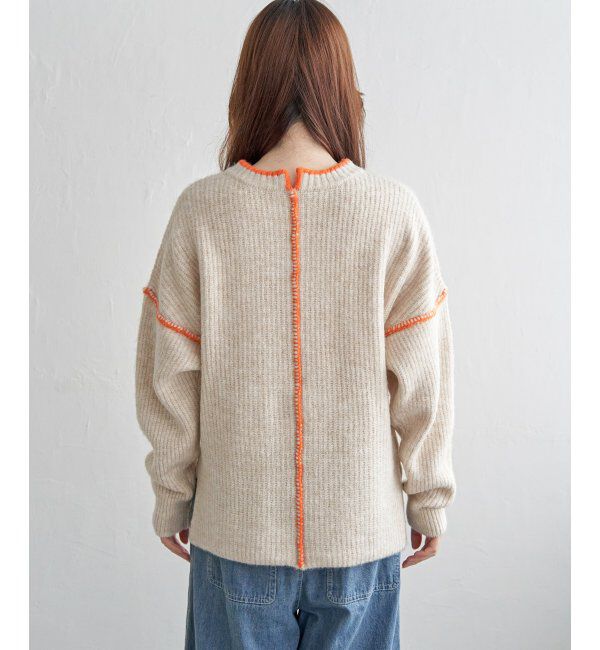 Lbc with Life「配色ステッチ畦ニットプルオーバー」|カーディガン|
