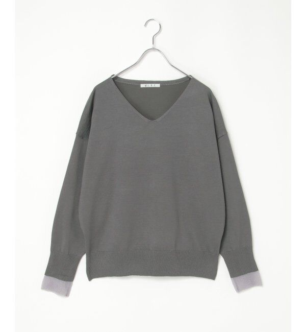 Lbc with Life「レーヨンポリV袖チュールニット」|カーディガン|