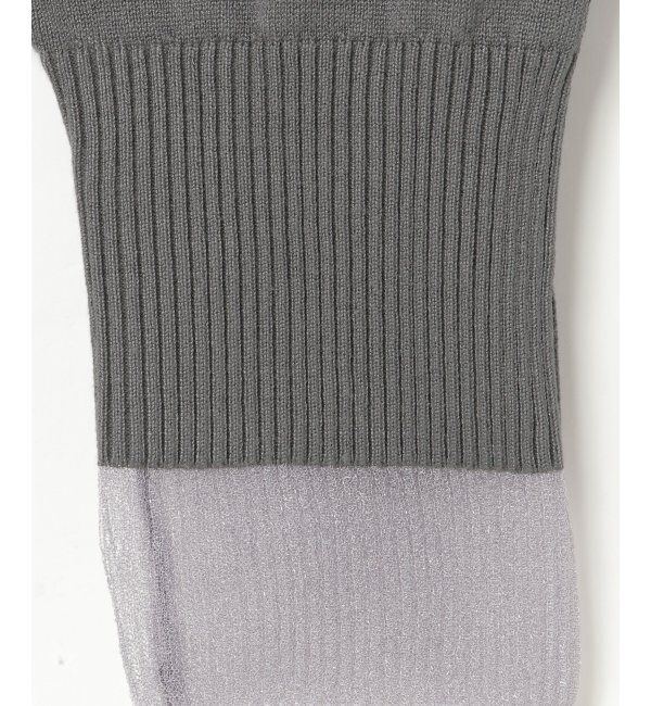 Lbc with Life「レーヨンポリV袖チュールニット」|カーディガン|