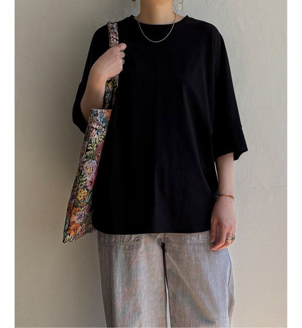 Lbc with Life「シルケット裾ラウンド袖切り替えTシャツ」|Tシャツ・カットソー|