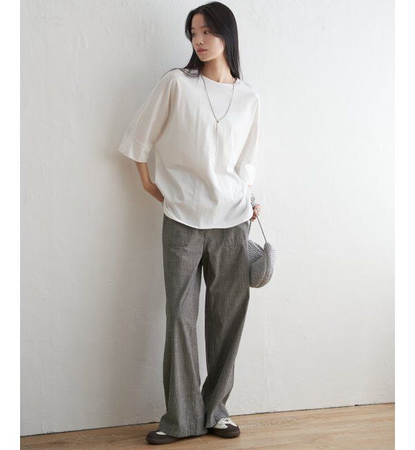 Lbc with Life「シルケット裾ラウンド袖切り替えTシャツ」|Tシャツ・カットソー|