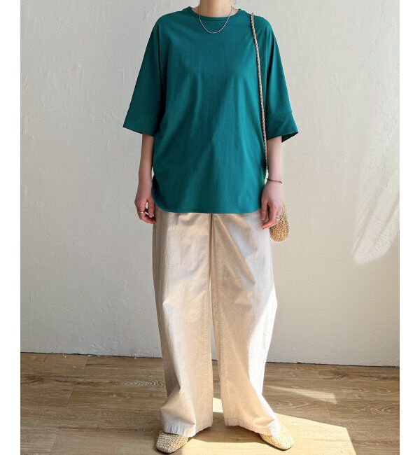 Lbc with Life「シルケット裾ラウンド袖切り替えTシャツ」|Tシャツ・カットソー|