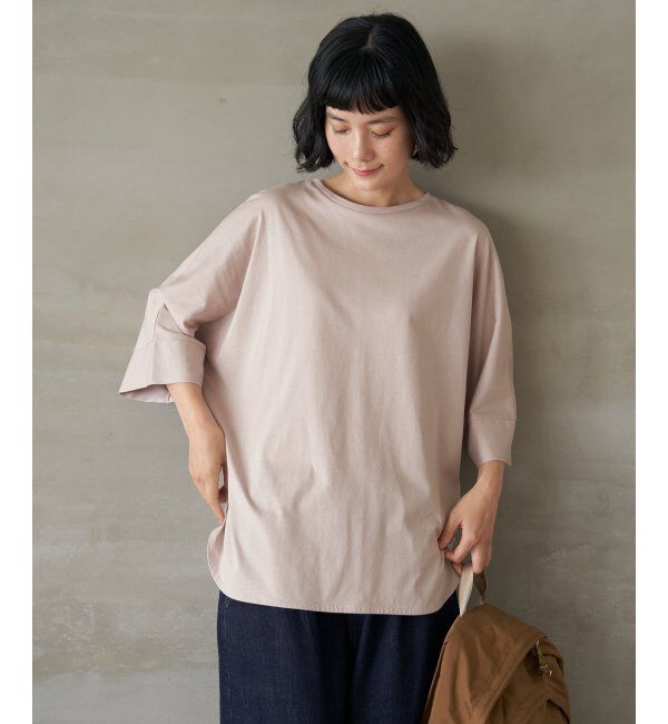 Lbc with Life「シルケット裾ラウンド袖切り替えTシャツ」|Tシャツ・カットソー|