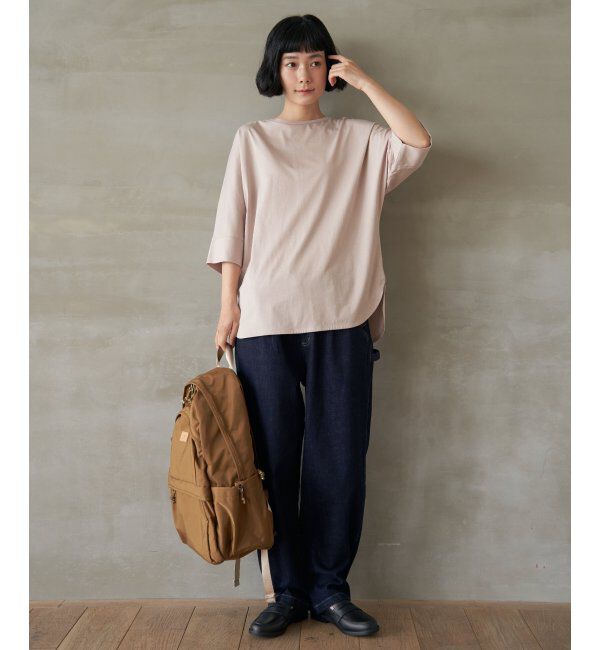 Lbc with Life「シルケット裾ラウンド袖切り替えTシャツ」|Tシャツ・カットソー|