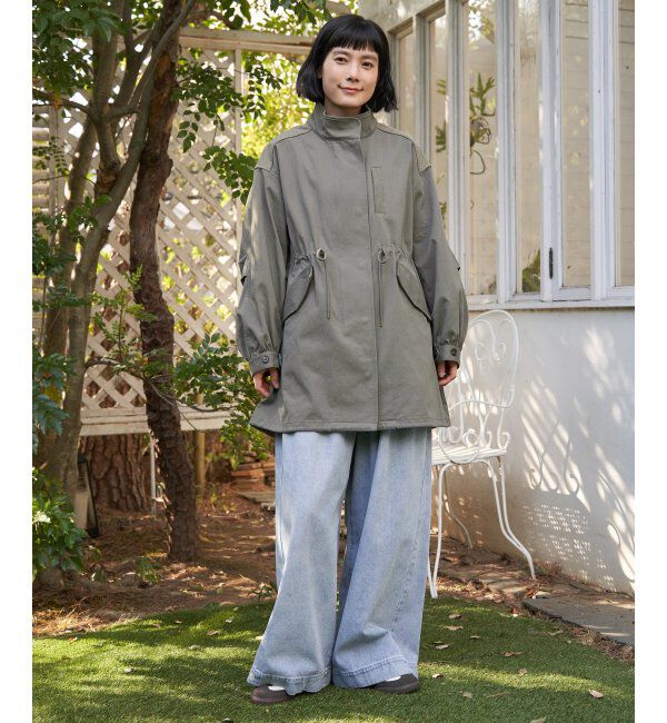 Lbc with Life「デニム切り替えモッズコート」|ブルゾン・スタジャン|